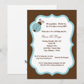 5x7ブラウンレディーバグ誕生日パーティー招待状 招待状 (正面/裏面)