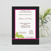 5x7ブラックアリゲータベビーシャワー招待状 招待状 (スタンド正面)
