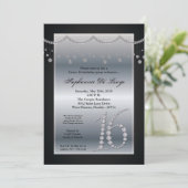 5x7ブラックダイヤモンドスウィート16誕生日招待状 招待状 (スタンド正面)