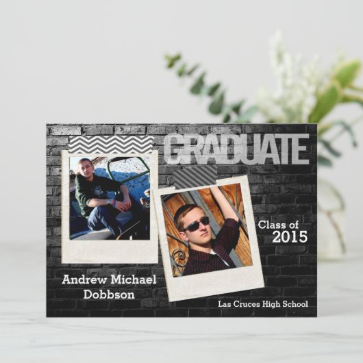 5x7ブラックブリック建物ウォール上級者向け発表 案内状 (スタンド正面)