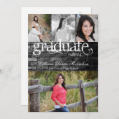 5x7ブラックブリック建物ウォール上級者向け発表 案内状 (正面/裏面)