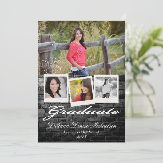 5x7ブラックブリック建物ウォール上級者向け発表 案内状 (スタンド正面)