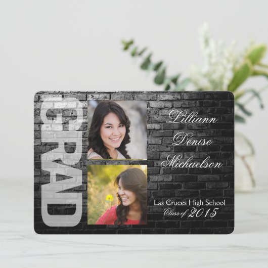 5x7ブラックブリック建物ウォール上級者向け発表 案内状 (スタンド正面)