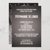 5x7ブラックDJスピンターンテーブル16誕生日招待状 招待状 (正面/裏面)