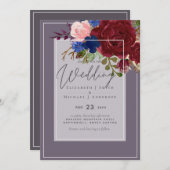 5x7ブルゴーニュの夢ブルーピンク結婚の予算 (正面/裏面)