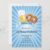 5x7ブルーオクトーバーフェストビールプレッツェルパーティの招待状 招待状 (正面)