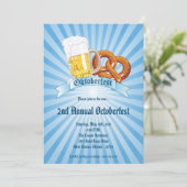 5x7ブルーオクトーバーフェストビールプレッツェルパーティの招待状 招待状 (スタンド正面)