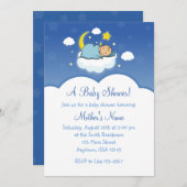 5x7ブルークラウド男の赤ちゃんベビーシャワー招待状 招待状 (正面/裏面)