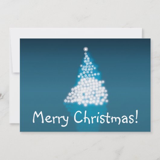 5x7ブルークリスマスツリークリスマスパーティの招待状 招待状 (裏面)