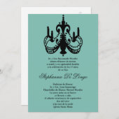 5x7ブルーシャンデリアキンセアニェラ招待状 招待状 (正面/裏面)