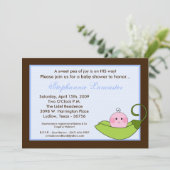 5x7ブルースイートピーインポッドベビーシャワー招待状 招待状 (スタンド正面)