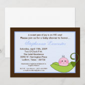 5x7ブルースイートピーインポッドベビーシャワー招待状 招待状 (正面/裏面)