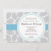 5x7ブルーバンド葉リーフ葉ブリダシャワー招待状 招待状 (正面)