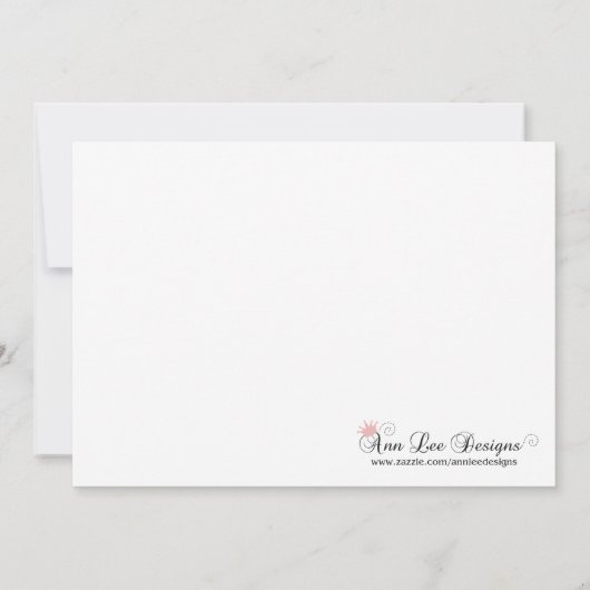 5x7ブルーピンク色のストライプ写真誕生のお知らせ 案内状 (裏面)