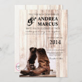 5x7ブーツカントリーウェスター素朴結婚式招待状 招待状 (正面/裏面)