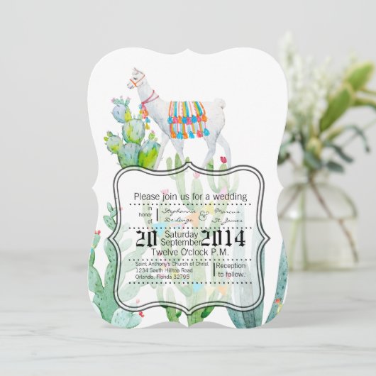 5x7プライド結婚式招待状ボホラマボヘミアンC 招待状 (スタンド正面)