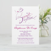 5x7プリンセスガールスウィート16誕生日招待状 招待状 (スタンド正面)