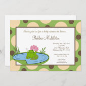 5x7ベビーのカエルの池のベビーシャワーの招待状 招待状 (正面/裏面)