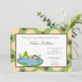 5x7ベビーのカエルの池の人魚のベビーシャワーの招待状 招待状 (スタンド正面)