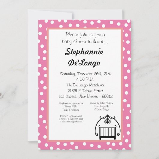 5x7ベビークレードルベビーベッドベビーシャワー招待状 招待状 (正面)