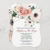 5x7ベビーシャワーの招待状の幾何学的な庭は上がりました 招待状 (正面/裏面)