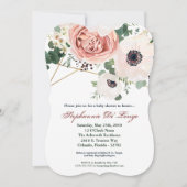 5x7ベビーシャワーの招待状の幾何学的な庭は上がりました 招待状 (正面)