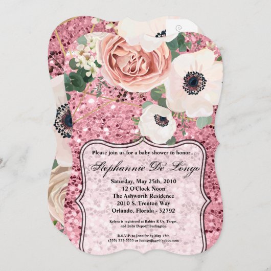 5x7ベビーシャワー招待状ジオメトリックガーデンバラ 招待状 (正面/裏面)