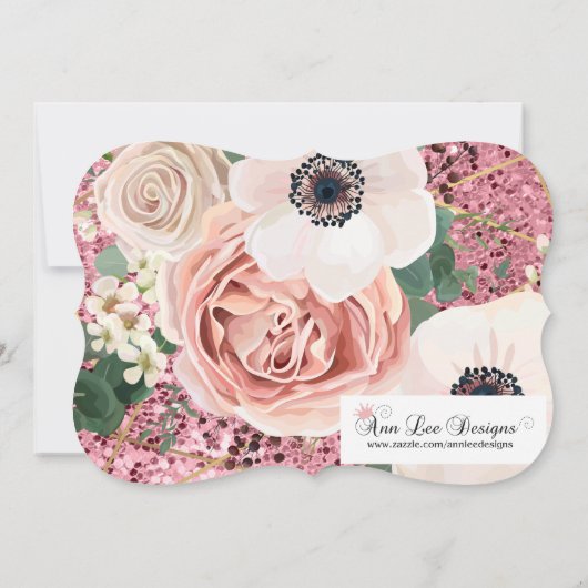 5x7ベビーシャワー招待状ジオメトリックガーデンバラ 招待状 (裏面)