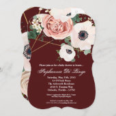 5x7ベビーシャワー招待状ジオメトリックガーデンワイン 招待状 (正面/裏面)