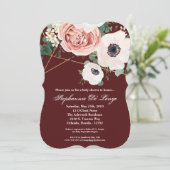 5x7ベビーシャワー招待状ジオメトリックガーデンワイン 招待状 (スタンド正面)