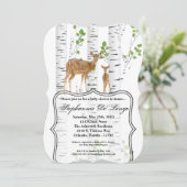 5x7ベビーシャワー招待状ディアドードバックウッドランド 招待状 (スタンド正面)