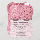 5x7ベビーシャワー招待状バラ金ゴールドグリッター 招待状 (正面/裏面)