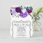 5x7ベビーシャワー招待状ラベンダーハイビスカスオン 招待状 (スタンド正面)