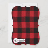 5x7ベビーシャワー招待状レッドバッファロープレイドベア 招待状 (裏面)