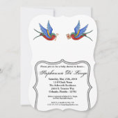 5x7ベビーシャワー招待状伝統的バードタトゥー 招待状 (正面)