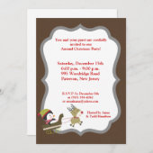 5x7ペンギン/トナカイのクリスマスのゲームの招待状 招待状 (正面/裏面)