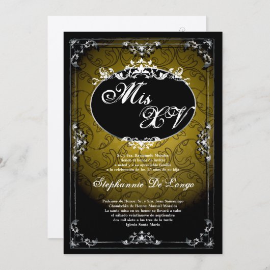 5x7ペンダントブローチキンセアニェラ誕生日招待状 招待状 (正面/裏面)