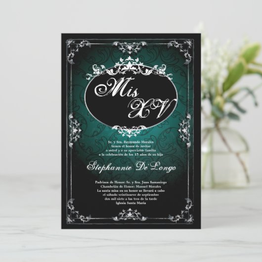 5x7ペンダントブローチキンセアニェラ誕生日招待状 招待状 (スタンド正面)