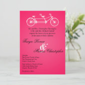 5x7ホットピンクブラックダブルバイク結婚式招待状 招待状 (スタンド正面)