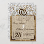 5x7ホースシューズオンバーラップレース結婚式招待状 招待状 (正面/裏面)