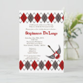 5x7ボーイパンクロッカーギターベビーシャワー招待状 招待状 (スタンド正面)