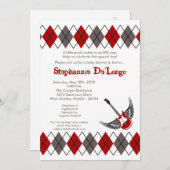 5x7ボーイパンクロッカーギターベビーシャワー招待状 招待状 (正面/裏面)