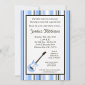 5x7ボーイブルーロッカーギターベビーシャワー招待状 招待状 (正面)