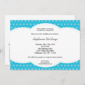 5x7ボーイブルー水玉模様ポーク誕生日招待状 招待状 (正面/裏面)