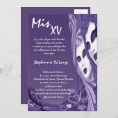 5x7マスカレードキンセアニェラ誕生日招待状 招待状 (正面/裏面)