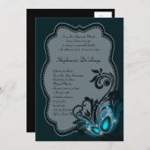 5x7マスカレードキンセアニェラ誕生日招待状 招待状 (正面/裏面)