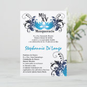 5x7マスカレードキンセアニェラ誕生日招待状 招待状 (スタンド正面)