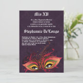 5x7マスカレードキンセアニェラ誕生日招待状 招待状 (スタンド正面)