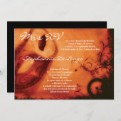 5x7マスカレードキンセアニェラ誕生日招待状 招待状 (正面/裏面)