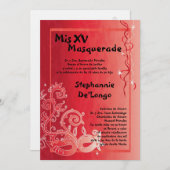 5x7マスカレードキンセアニェラ誕生日招待状 招待状 (正面/裏面)